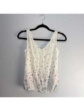 SO white floral babydoll tank top cottagecore fairycore boho summer, Size XS